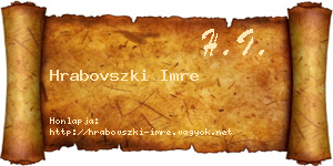 Hrabovszki Imre névjegykártya