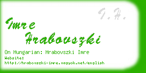 imre hrabovszki business card